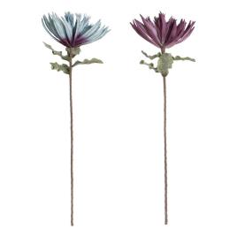 Flores Decorativas DKD Home Decor Azul EVA (Acetato Vinílico Etileno) Lilás (2 pcs) (25 x 25 x 83 cm)