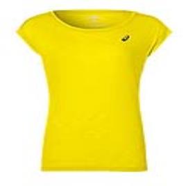 T-Shirt de Desporto de Manga Curta  Layering Top Mulher Amarelo
