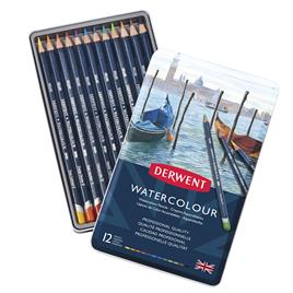 Derwent Lápis Aguarela, 12 Cores, Caixa Metal