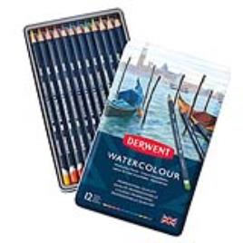 Lápis Aguarela, 12 Cores, Caixa Metal