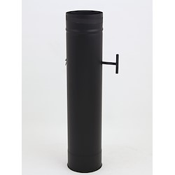 Tubo 50cm com registo INOX 05 PRETO D125