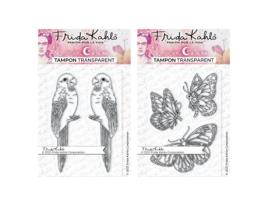 5 Carimbos Transparentes Periquitos + Borboletas 9,5x6,5 cm Love In The Moon