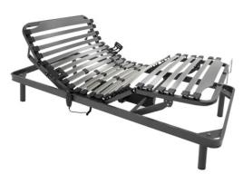 Cama articulada Win Rest com ripas de madeira com estrutura exterior Alta resistência e tecnologia avançada, 80x180 - Preto