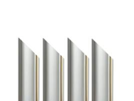 4 Barras Inteiras Pré-Cortadas em Ângulo para Painéis Boiserie em Polímeros Linha Ouro Fio Dourado Branco Marfim 9010 280Cm ETERNAL PARQUET
