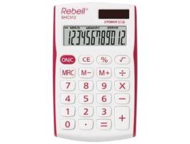 Re Shc312 Calculadora de Mesa Pequena Tela Branca-Vermelha de 12 Dígitos REBELL