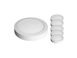 Pack de 5 Painel/Downlight Led Redondo Saliente 18W 6000K 1600Lm LED7