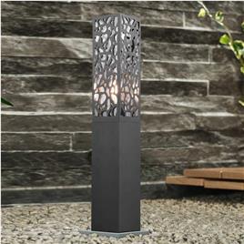 LÚZETE Pólo Exterior de Aço Antracite E27 Ip44 60 Cm Jacaranda