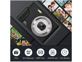 Câmera Compacta Digital VIGA EUROPE Dc311Af 48Mp Hd Resolução 2 4 Polegadas Tela 32Gb Preto