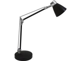Candeeiro de Mesa Articulado Articulado 1Xe14 C.13 5Xl.36Xalt.Reg.Cm Preto FERRIMEX