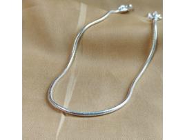 Pulseira de Tornozelo THE COLOURFUL AURA 925 Silver Plain Minimalistic Slim Snake Chain Indian Payal Thin