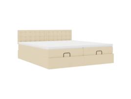 Estrutura da cama otomana VIDAXL Creme Tecido (160x200 cm)