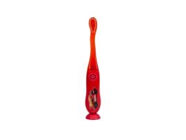 TINOKOU Escova de Dentes Infantil Iluminada com Ventosa Hot Wheels Vermelho