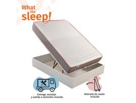 Pack de colchão de visco Rap e Sommier Articulado com arrumação em branco|altura 22cm, 135x190cm. GRÁTIS: Entrega, montagem e remoção do antigo