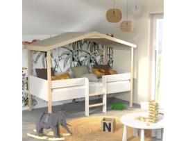 Sommier Piloti Natural LEQUAIDESAFFAIRES Madeira Branco (Cama90x190Dimensõestotais90x190x166cm)