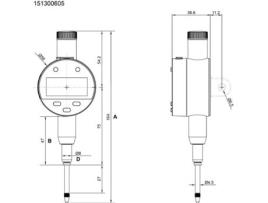 LIMIT 151300605 Relógio Comparador Digital Ø56Mm 25Mm 0 02Mm