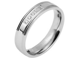 AKZENT Anel Feminino em Aço Inoxidável Tam.62 0003