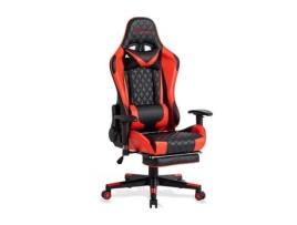 Cadeira de Jogos FOXSPORT Cadeira Gaming Ergonómica com Pedais Vermelho
