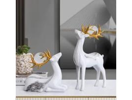 Conjunto de 2 Figuras Decorativas de Veado RNEMITERY