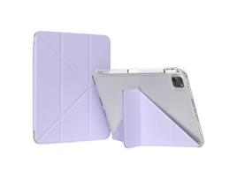  - Capa ZRUXE para Ipad Pro 11 2024 Gebei Deformation Leather Tablet Case Roxo