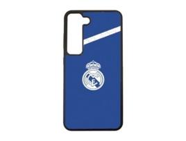 Capa Oficial Real Madrid Azul Equipe para Samsung Galaxy S23 PHONECASES3D 3D TPU Protetora (Preto)