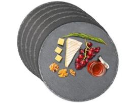 Conjunto de 6 Pratos de Ardósia Redondos NEVEANCE