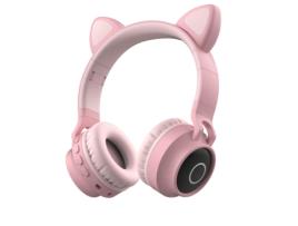 2024 Novos Fones de Ouvido de Gato Bt028C Sem Fio Montados na Cabeça dos Desenhos Animados Bluetooth Gaming Headset Rosa ZXWJ .