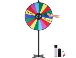 VEVOR 36 Spinning Prize Wheel 18 Slots Roda Girador Mesa Piso de Pé