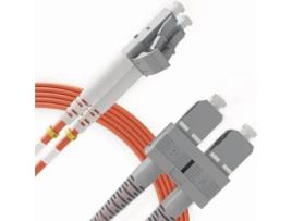 Cabo de Fibra Ótica BEYONDTECH Lc a Sc Om2 Multimodo Duplex 15 Metros 1 Unidade Cordão Duplo Fibra Óptica Upc/Upc 50/125 Lszh