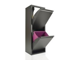 Lixeira Ecopatty para Separação de Resíduos 2 Baldes 30 Litros Preta Gabinete de Metal Que Economiza Espaço Interno/Externo STARMART ITALY