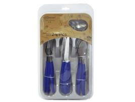 Faqueiro MY Kitchen Benedita Conj. 25 peças Azul (Aço Inox)