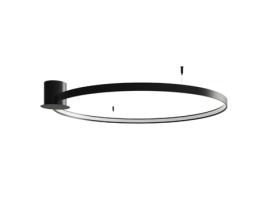 Aplique de Teto Led SOLLUX (Aço Rio -  110 cm Preto -  4000K)