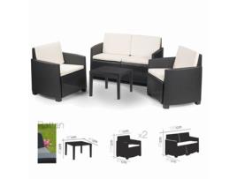 Conjunto Jardim Arena Mesa + Sofá + 2 Poltronas FORNOR