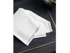 Toalha de cozinha waffle branca/verde HOUSE DOCTOR