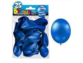 25 Balões Metálicos Azul Meia-Noite com Garantia de Ar/Hélio Diâmetro 30 Cm SURPRISEZ VOUS