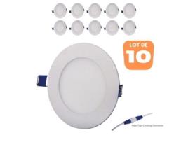 Conjunto de 10 Pontos de Led Redondos Extras -Flat 18W 3000K VITO LIGHTING