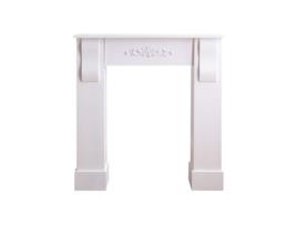 REBECCA MOBILI Moldura de Lareira Clássica de Decoração Floral Branca 92X93X22 5