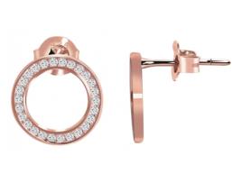 Brincos Redondos em Prata de Lei 925 com Zircônias e Banhados a Ródio