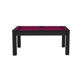 DE FAUGÈRES Mesa de Bilhar de 6 Pernas Texas Convertível em Mesa de Jantar de Mdf para 6 Pessoas Preto