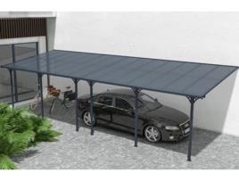 Pérgula anexa/carport 27m² kleo 900 x 300cm alumínio cinza