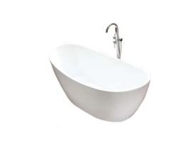 Maya Banheira Ilha Banheira Oval Moderna e Clean Acrílico Branco 80X170X68Cm