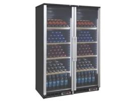 Armário de Exposição de Garrafas 4 Prateleiras Madeira Porta Dupla