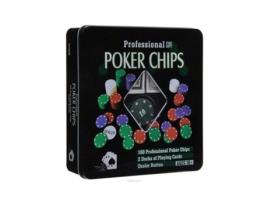 Jogo de pôquer 100 fichas numeradas com caixa 2 jogo de cartas com chip de revendedor TEXAS HOLD * EM