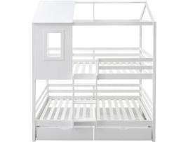 Beliche + 2 gavetas MUEMUE madeira branca 105x190/105x190cm