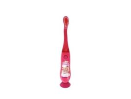 TINOKOU Escova de Dentes Infantil Iluminada com Ventosa Barbie Rosa