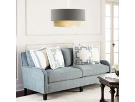 Candeeiro de Teto LUX.PRO Loughborough (70 x Ø 30 cm - Tecido / Plástico - Cinzento / Amarelo / Branco)