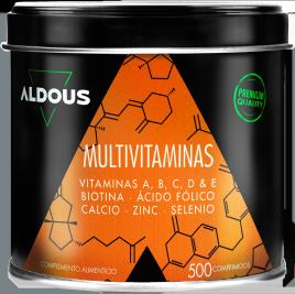 Multivitaminas Aldous 500 Comprimidos Vitamina C D e a Vitaminas B Biotina Ácido Fólico Cálcio Zinco Selênio. ALDOUS LABS