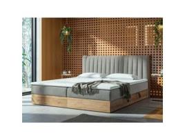 Cama Estofada Harmonica Craft AMBIHOME Melamina Cinzento (140x200cm)