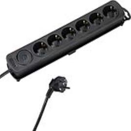Extensão com 6 Tomadas com Interruptor Vivanco 37648 1,4 m Preto