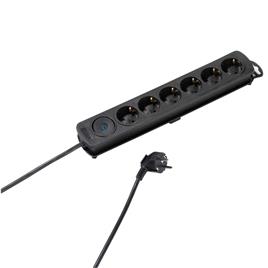 Extensão com 6 Tomadas com Interruptor  37648 1,4 m Preto