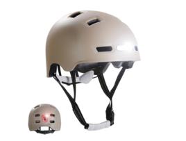 Capacete de Bicicleta de Skater com Luz Frontal e Traseira Areia M54-57Cm CRAZY SAFETY